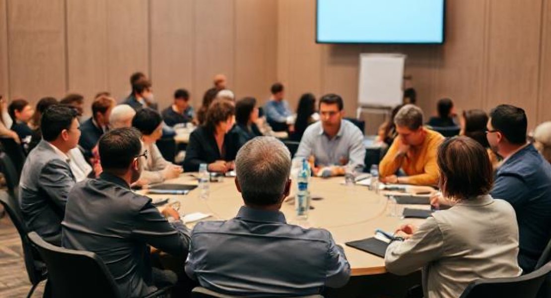 People attending meeting